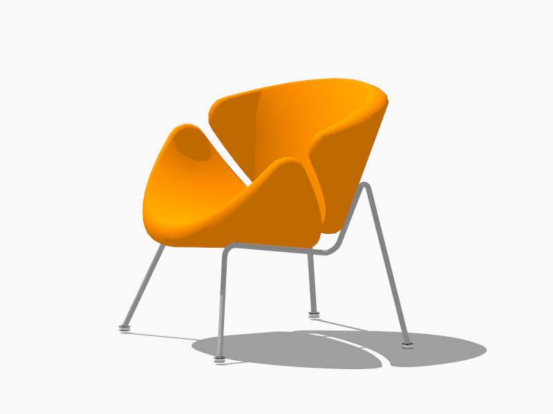 Orange Slice Lounge Chair sketchup model preview - SketchupBox