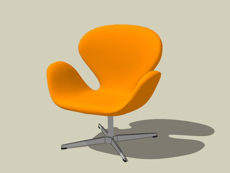 Fritz Hansen Swan Chair sketchup model preview - SketchupBox