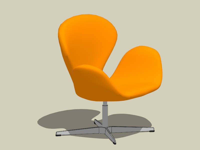 Fritz Hansen Swan Chair sketchup model preview - SketchupBox