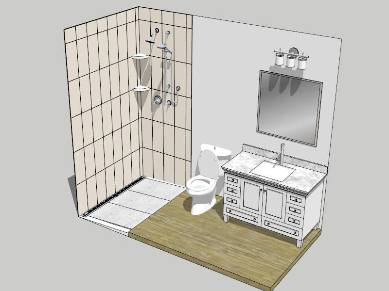 Small Bathroom Inspiration sketchup model preview - SketchupBox