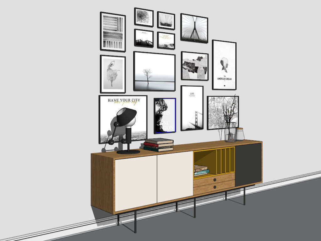 Accent Wall Idea for Living Room sketchup model preview - SketchupBox