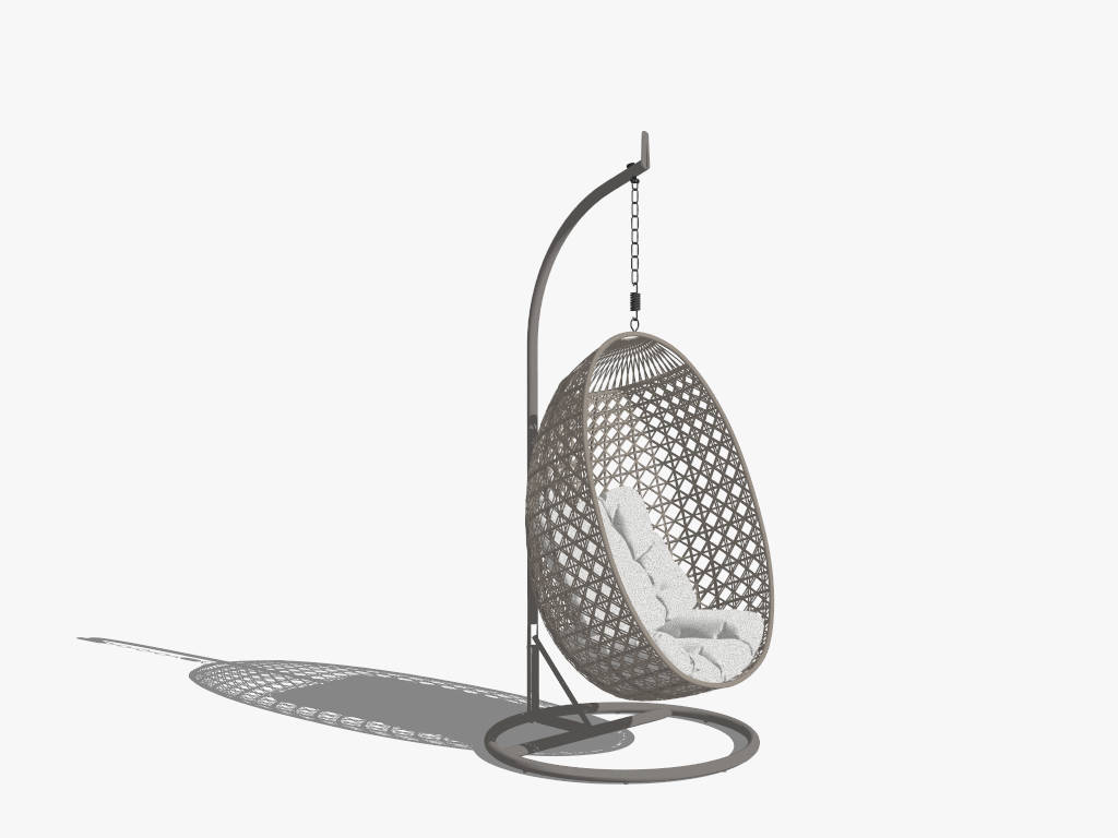 Hanging Rattan Egg Chair sketchup model preview - SketchupBox