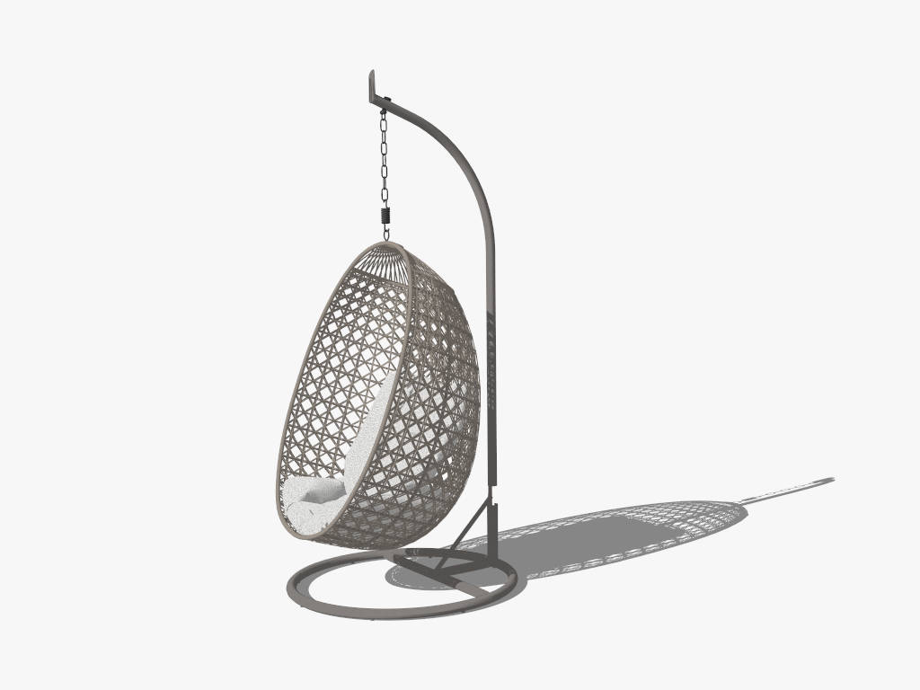 Hanging Rattan Egg Chair sketchup model preview - SketchupBox