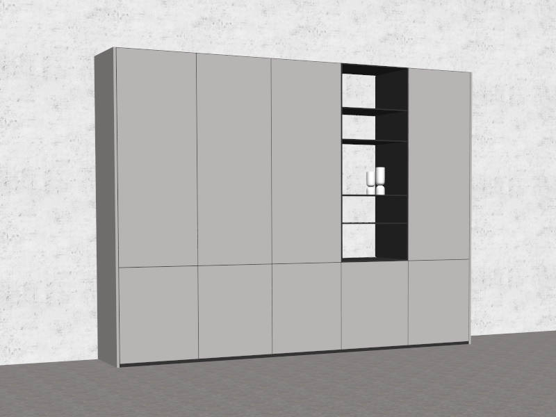 Modern Wardrobe Cabinet Design sketchup model preview - SketchupBox