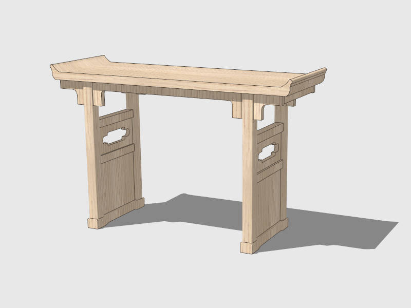 Vintage Console Table sketchup model preview - SketchupBox