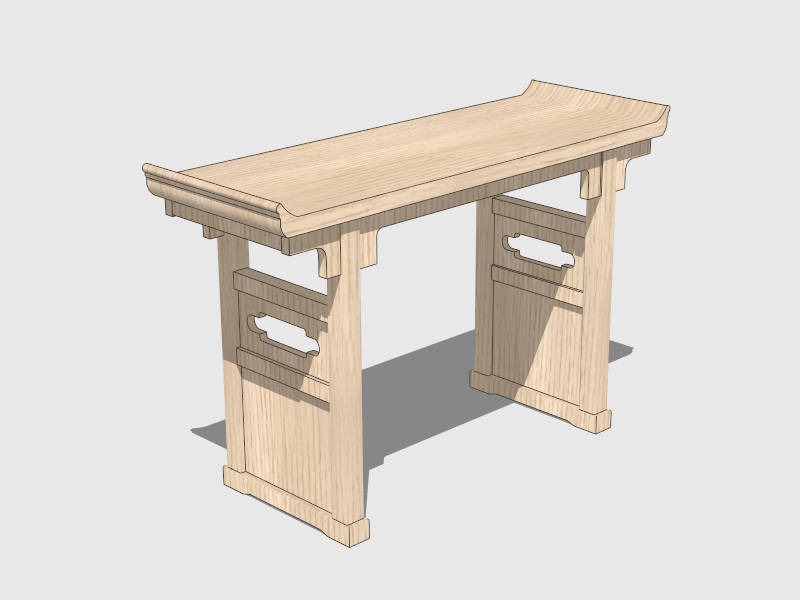 Vintage Console Table sketchup model preview - SketchupBox