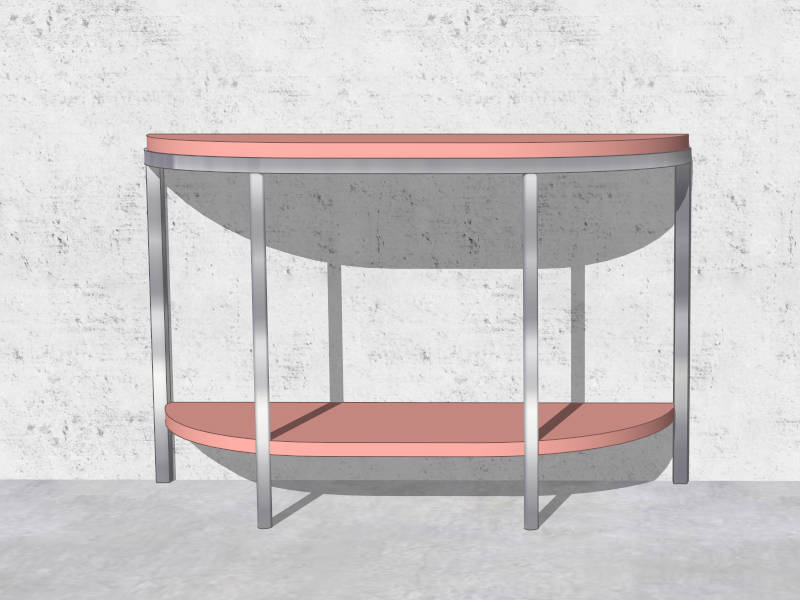 Modern Pink Console Table sketchup model preview - SketchupBox