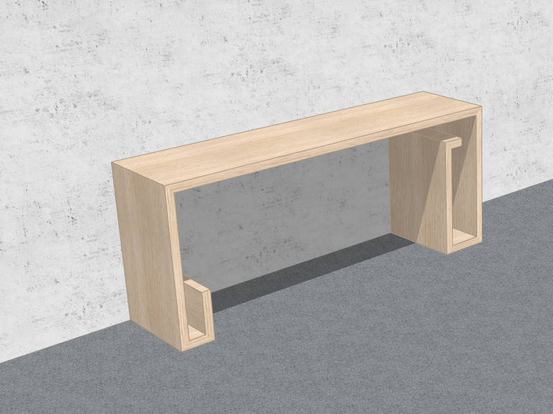 Country Style Console Table sketchup model preview - SketchupBox