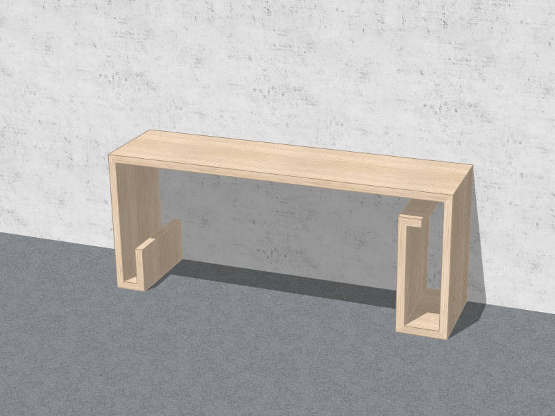 Country Style Console Table sketchup model preview - SketchupBox