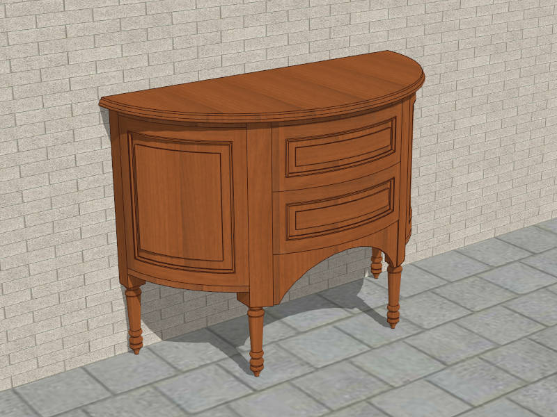 Half Moon Console Cabinet sketchup model preview - SketchupBox