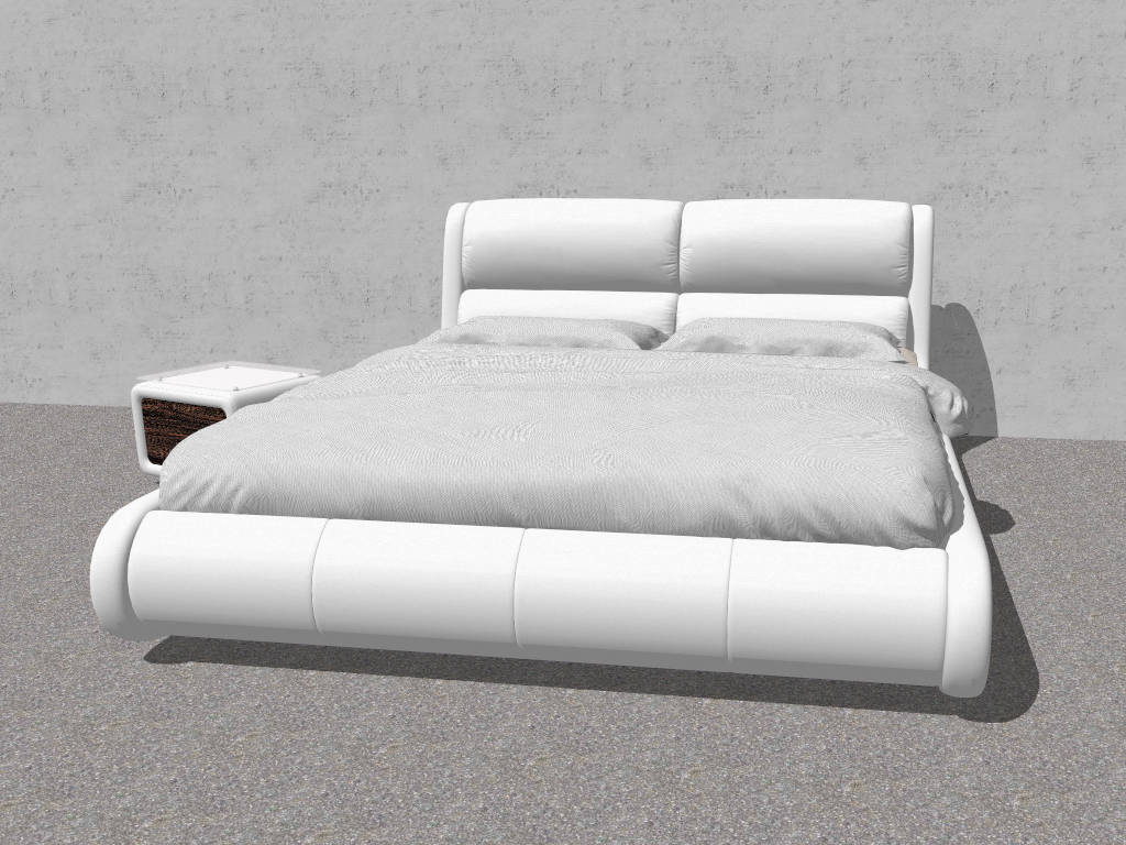 Luxury Leather Soft Bed sketchup model preview - SketchupBox