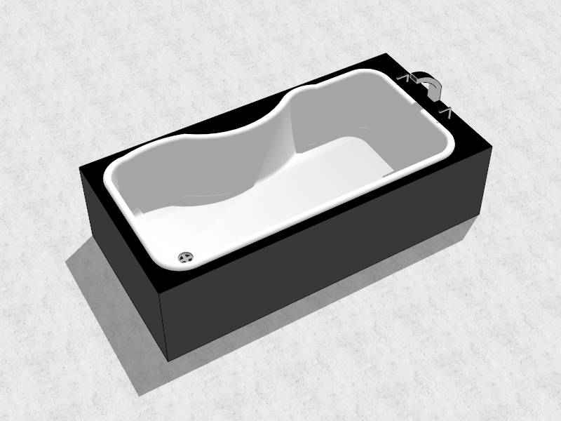 Bathtub with Black Surround sketchup model preview - SketchupBox