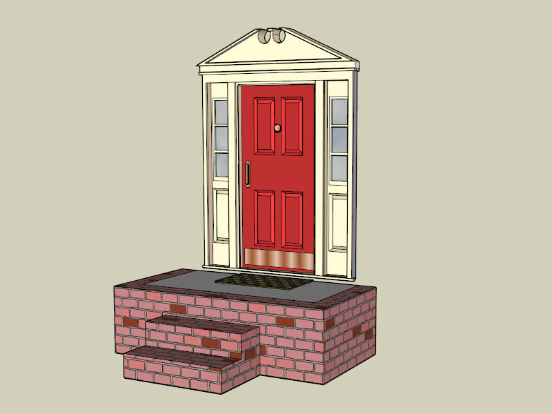 Red Entry Door sketchup model preview - SketchupBox