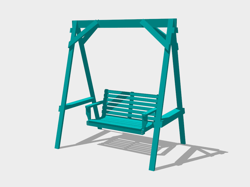 Wooden Garden Swing Seat sketchup model preview - SketchupBox