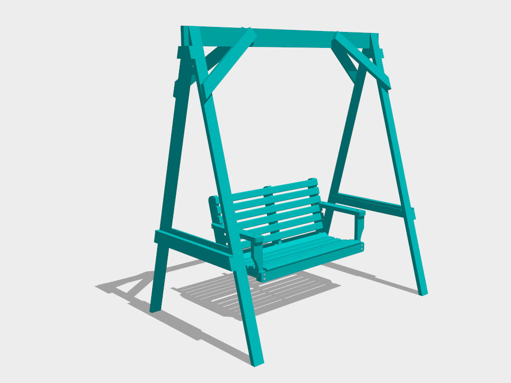 Wooden Garden Swing Seat sketchup model preview - SketchupBox