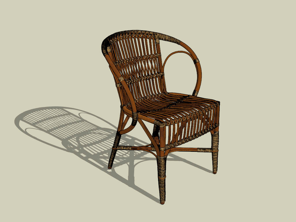 Vintage Rattan Chair sketchup model preview - SketchupBox