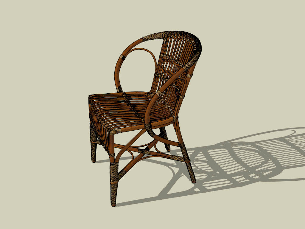 Vintage Rattan Chair sketchup model preview - SketchupBox