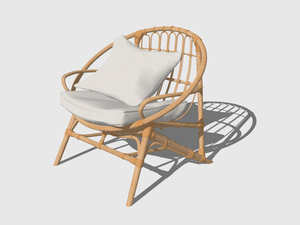 Round Rattan Chair sketchup model preview - SketchupBox