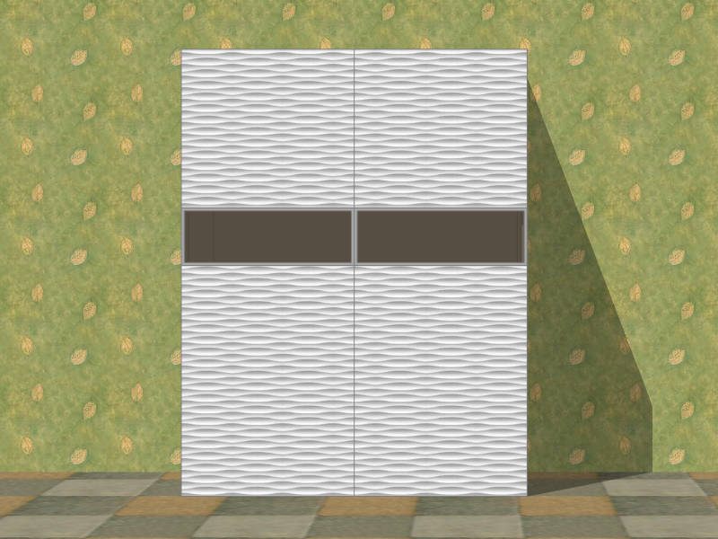 White 2 Door Wardrobe sketchup model preview - SketchupBox