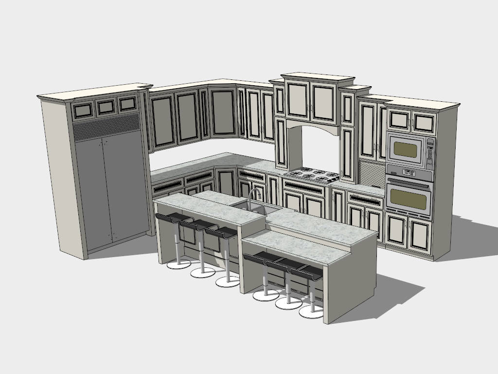 American Style Kitchen Idea sketchup model preview - SketchupBox