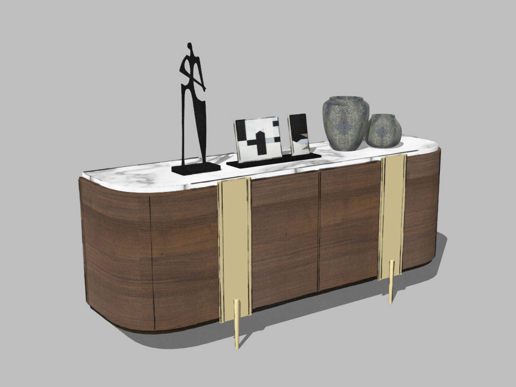 Mid-century Modern Sideboard sketchup model preview - SketchupBox