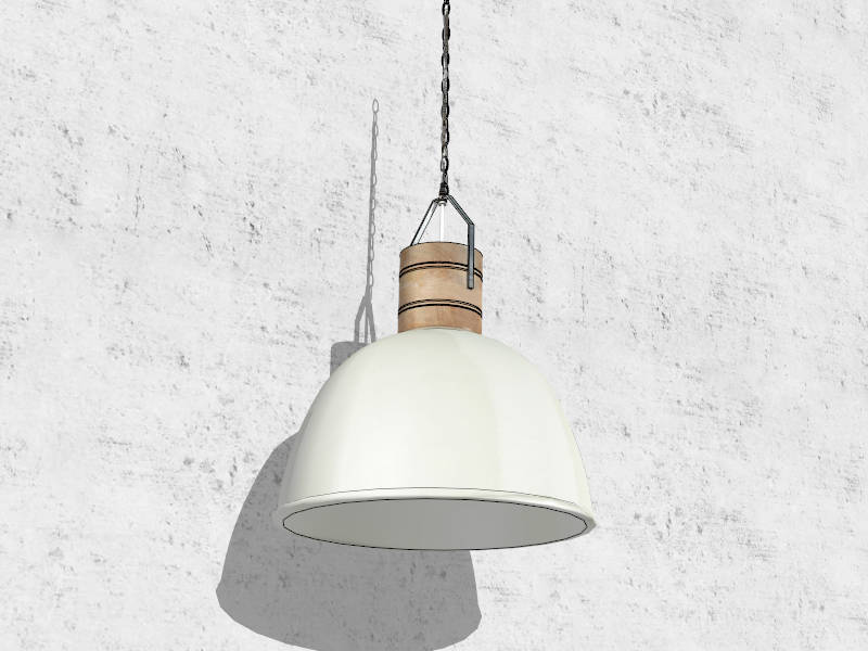 White Dome Pendant Light sketchup model preview - SketchupBox