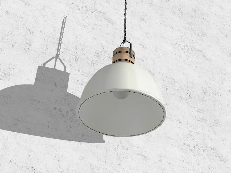White Dome Pendant Light sketchup model preview - SketchupBox