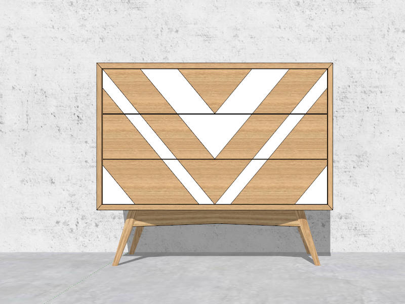 Modern Designer Bedside Table sketchup model preview - SketchupBox