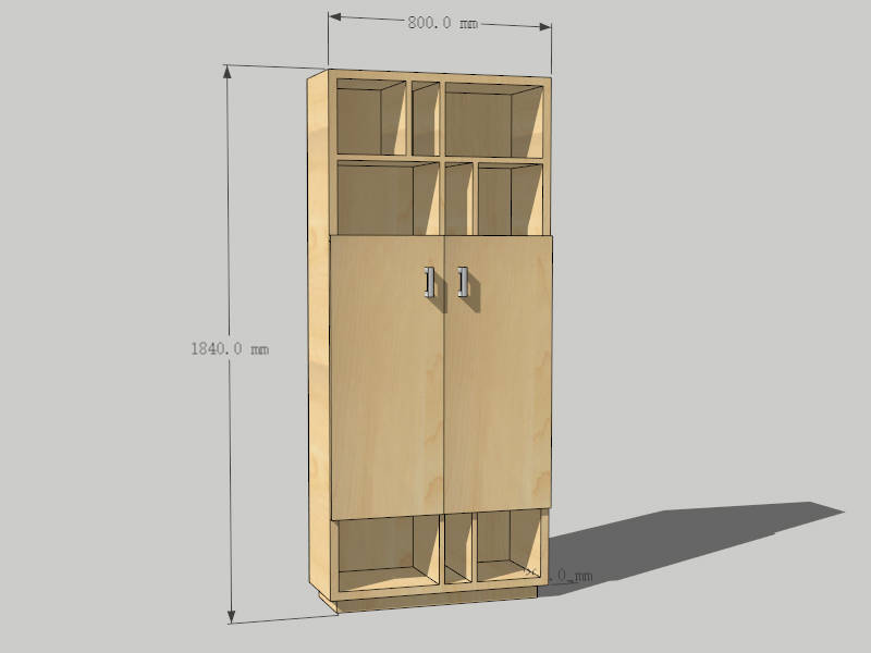 Narrow Wardrobe Closet sketchup model preview - SketchupBox