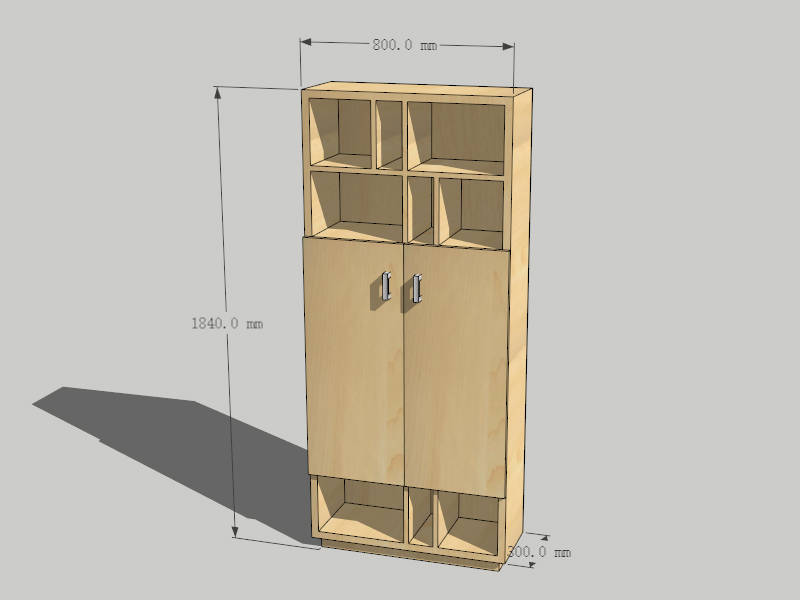 Narrow Wardrobe Closet sketchup model preview - SketchupBox