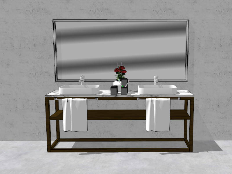 Industrial Style Bathroom Vanity sketchup model preview - SketchupBox