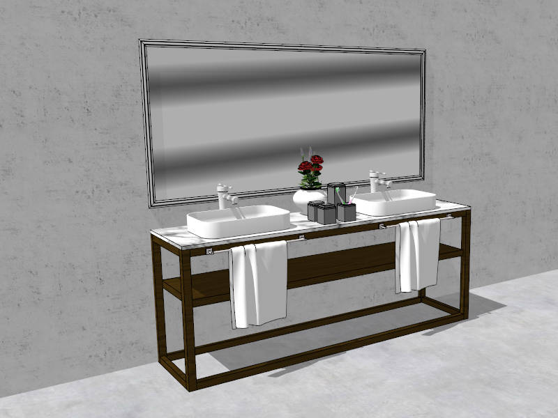 Industrial Style Bathroom Vanity sketchup model preview - SketchupBox
