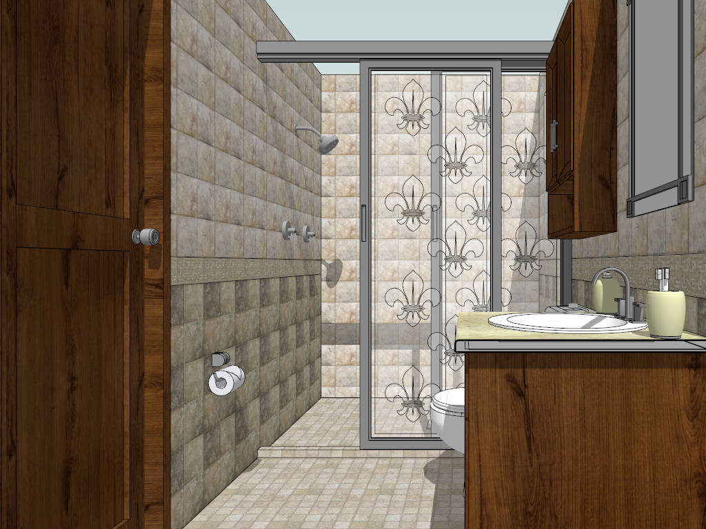Small Guest Bathroom Idea sketchup model preview - SketchupBox