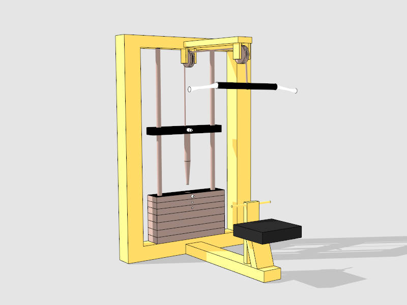 Lat Pulldown Cable Machine sketchup model preview - SketchupBox