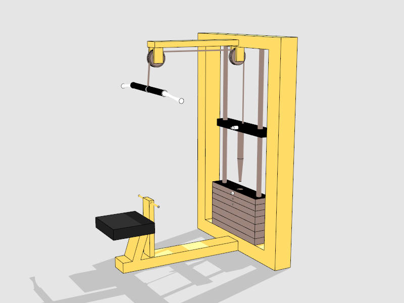 Lat Pulldown Cable Machine sketchup model preview - SketchupBox