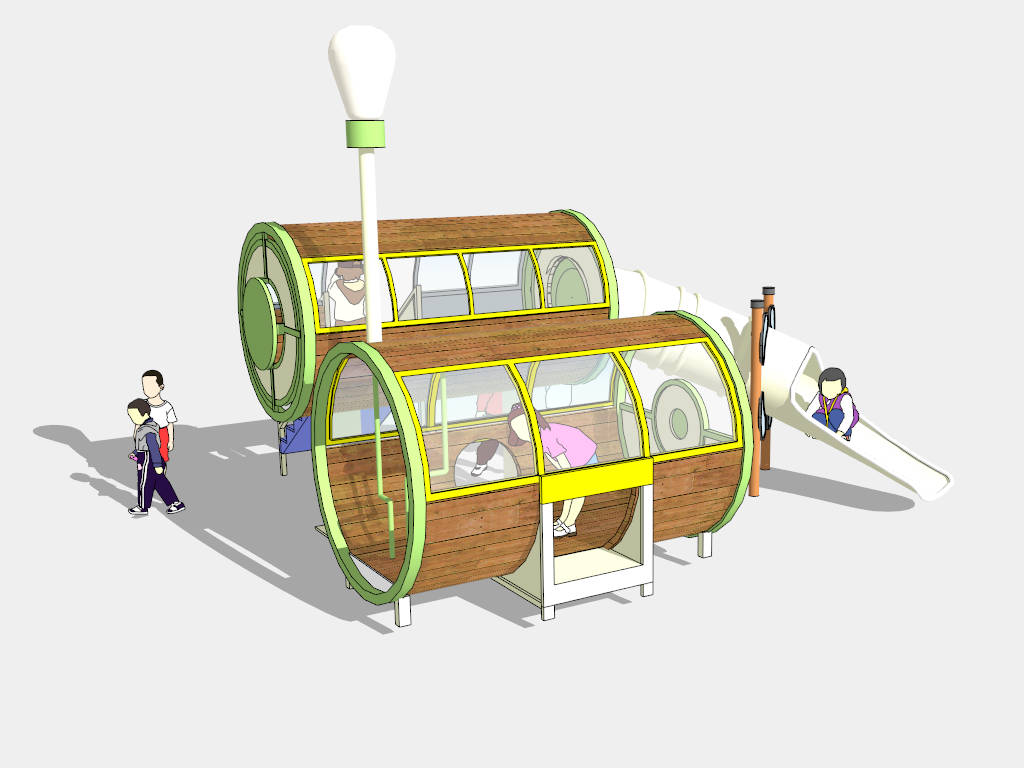 Cylinder Playhouse with Slide sketchup model preview - SketchupBox