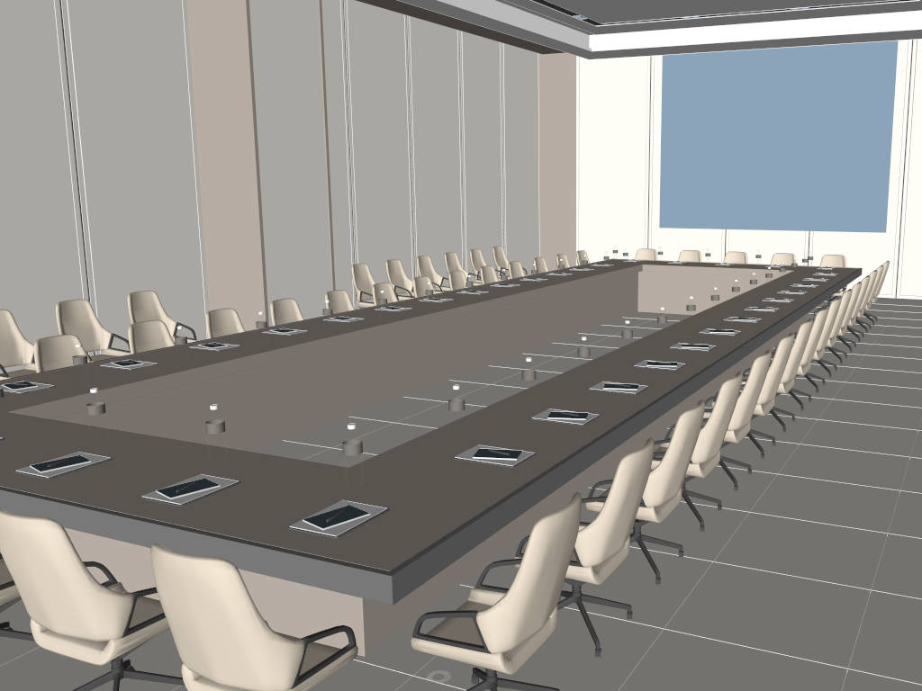 Large Conference Room Interior Design sketchup model preview - SketchupBox