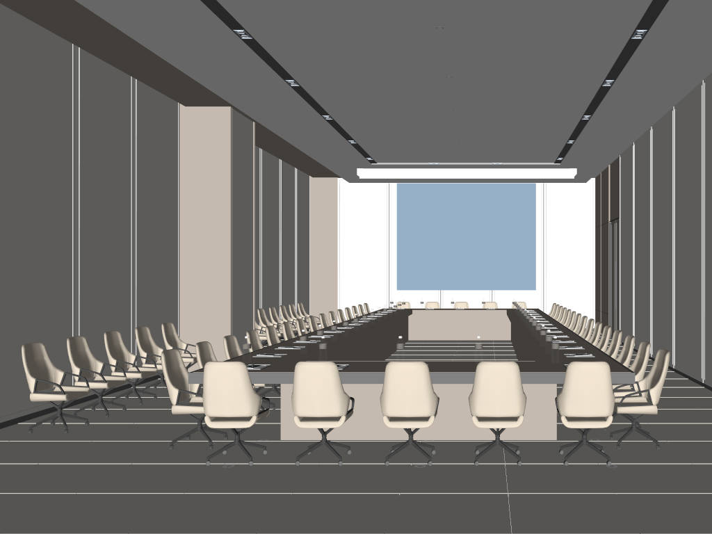 Large Conference Room Interior Design sketchup model preview - SketchupBox
