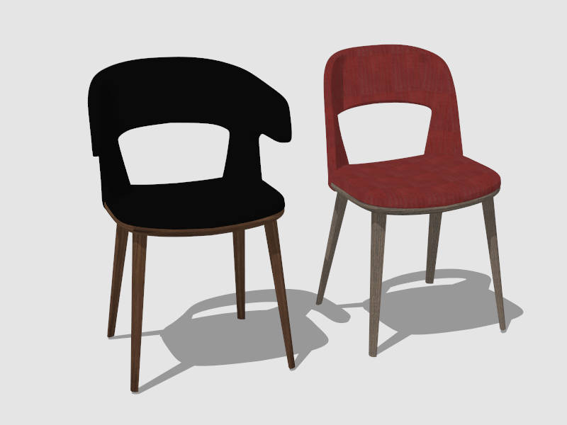 Upholstered Dining Chairs sketchup model preview - SketchupBox