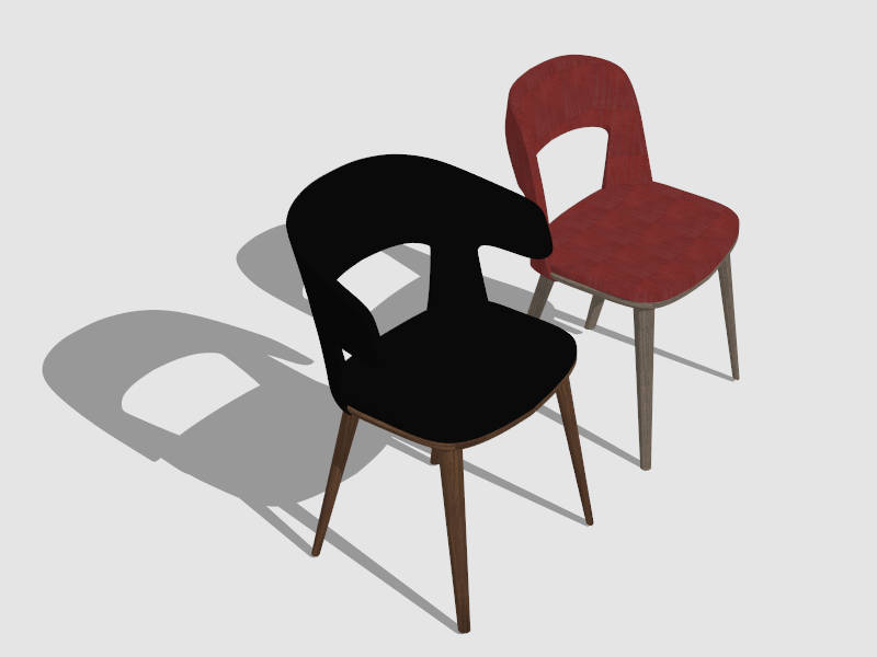 Upholstered Dining Chairs sketchup model preview - SketchupBox