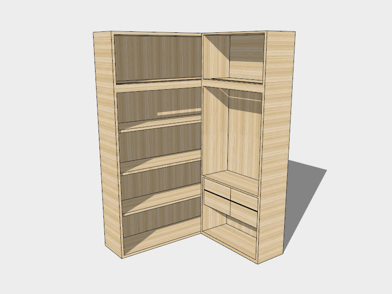 Small Corner Closet Idea sketchup model preview - SketchupBox