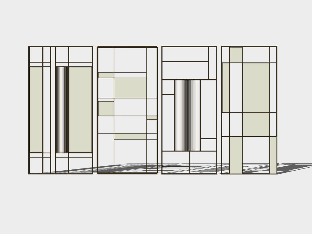 Art Deco Wall Dividers Panels sketchup model preview - SketchupBox