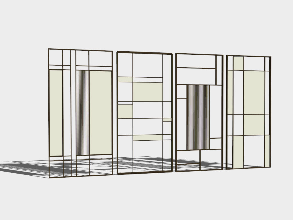 Art Deco Wall Dividers Panels sketchup model preview - SketchupBox