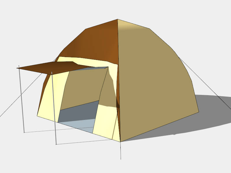 Small Yellow Tent sketchup model preview - SketchupBox