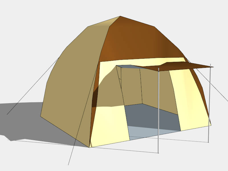 Small Yellow Tent sketchup model preview - SketchupBox