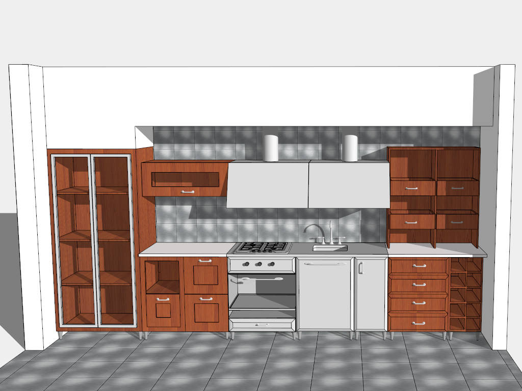 Vintage Apartment Kitchen sketchup model preview - SketchupBox
