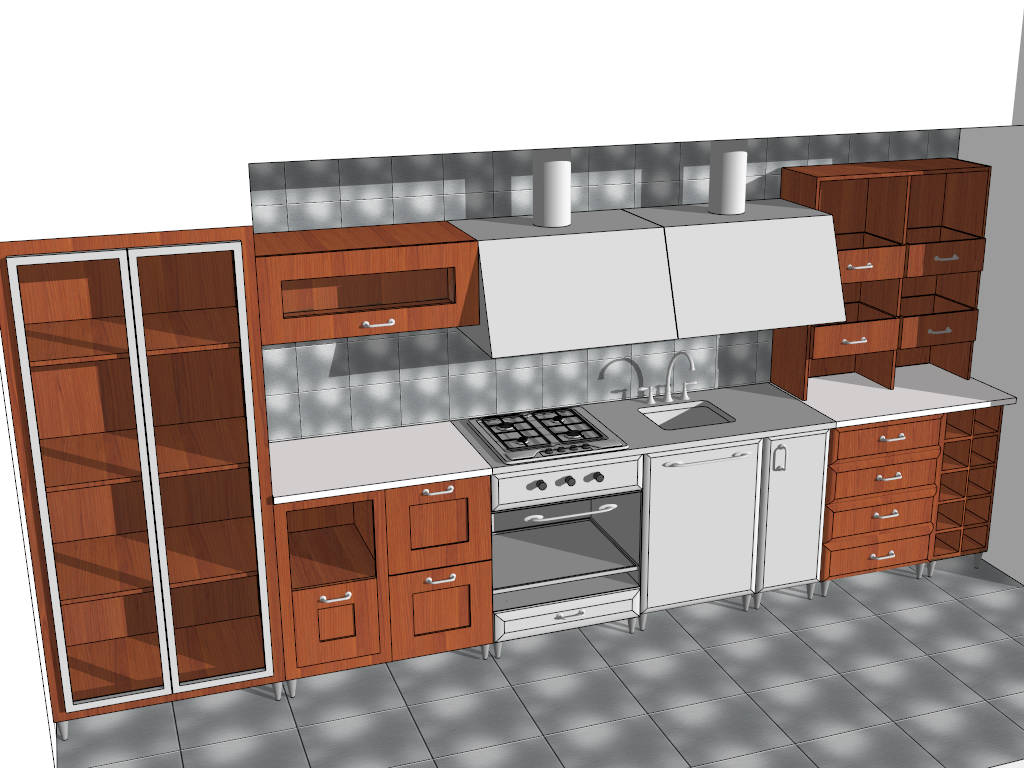 Vintage Apartment Kitchen sketchup model preview - SketchupBox