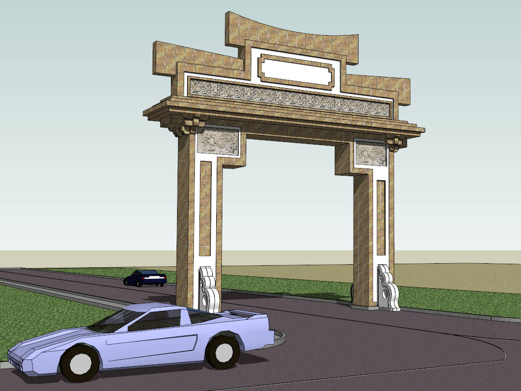 Chinese Archway sketchup model preview - SketchupBox