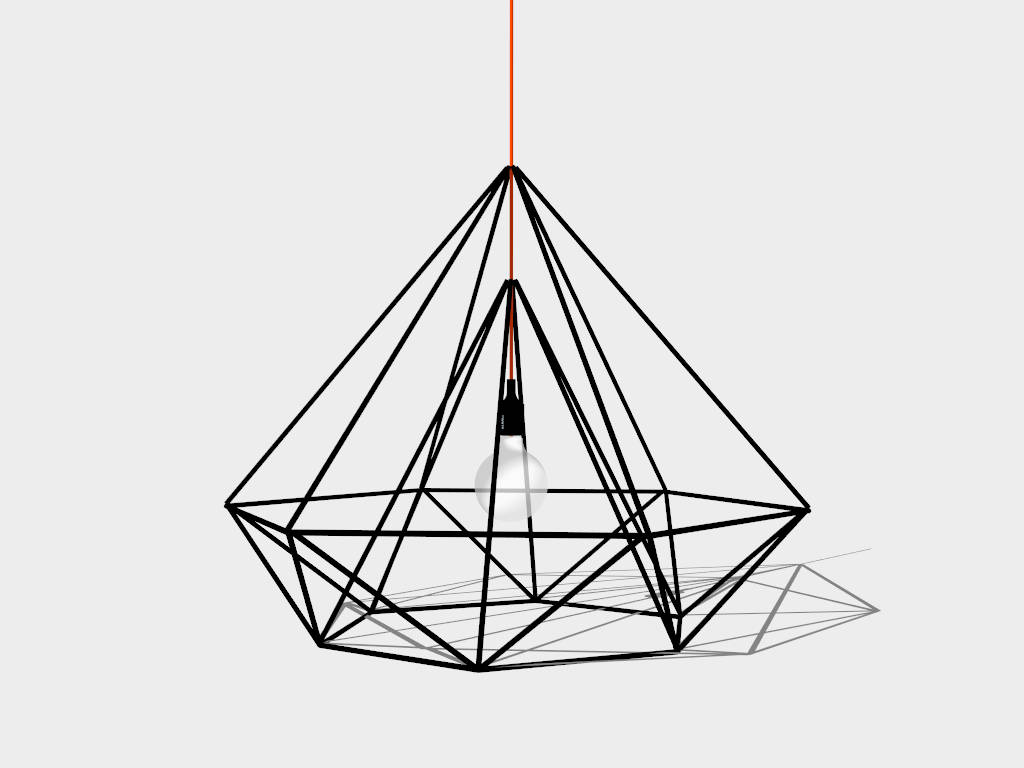 Black Metal Wire Pendant Light sketchup model preview - SketchupBox