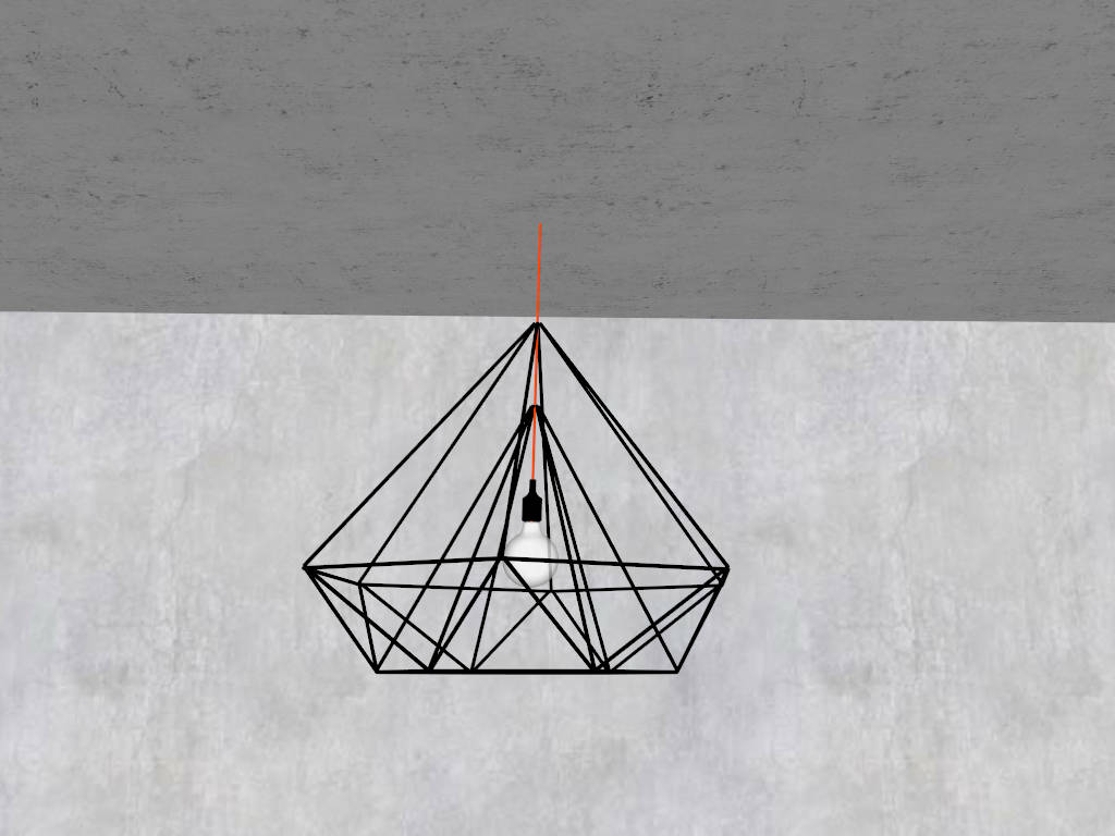 Black Metal Wire Pendant Light sketchup model preview - SketchupBox